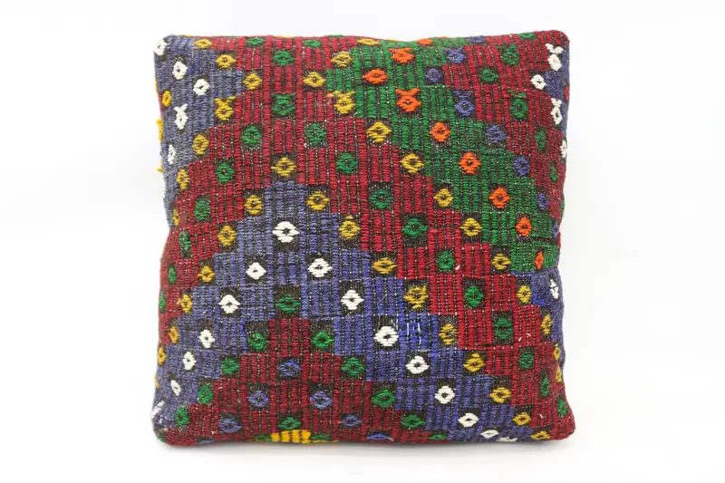 Kilim Pouf, zemin pufu, 24x24x6, zemin yastık örtüsü, bahçe pouf yastık kapağı, işlemeli Kilim Pouf, ev dekoru pufları SP606015 136 - 2