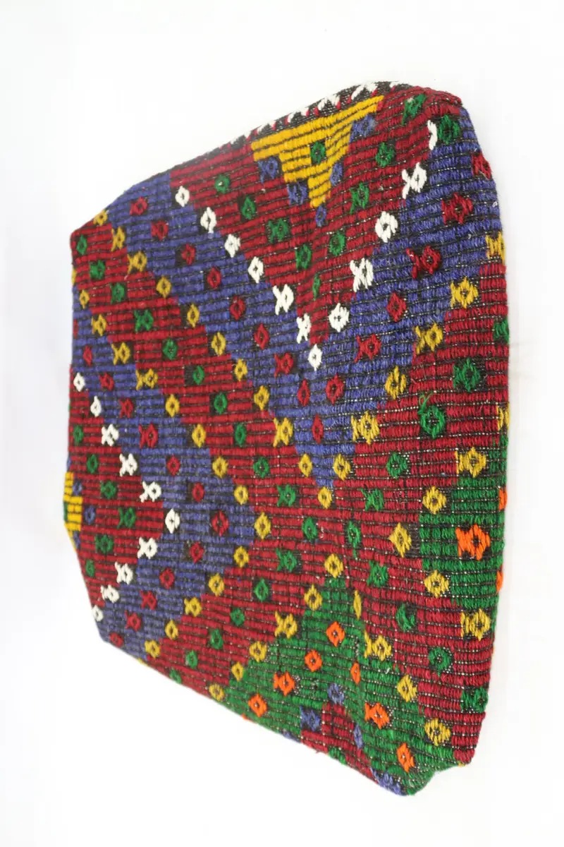 Kilim pouf, zemin pufu, 24x24x6, armut koltuk, işlemeli pouf, armut pouf, zemin yastık örtüsü, bahçe pouf yastık kapağı, ev dekoru pufları sp606015 165 - 6