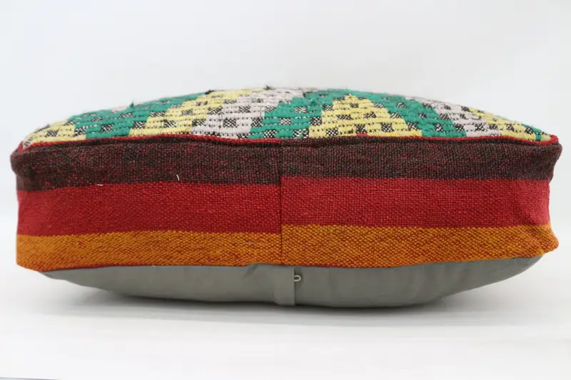 Kilim Pouf, zemin pufu, 24x24x6, zemin yastık örtüsü, yeşil işlemeli Kilim Pouf, bahçe pouf yastık kapağı, ev dekor pufları sp606015 111 - 5