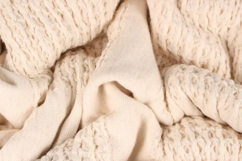 Handwoven Blanket, Sofa Blanket, Natural Throw, Waffle Throw, 79x83 Inches Bed Cover, Bedding Throw, Couch Blanket, Pilates Throw, - 8