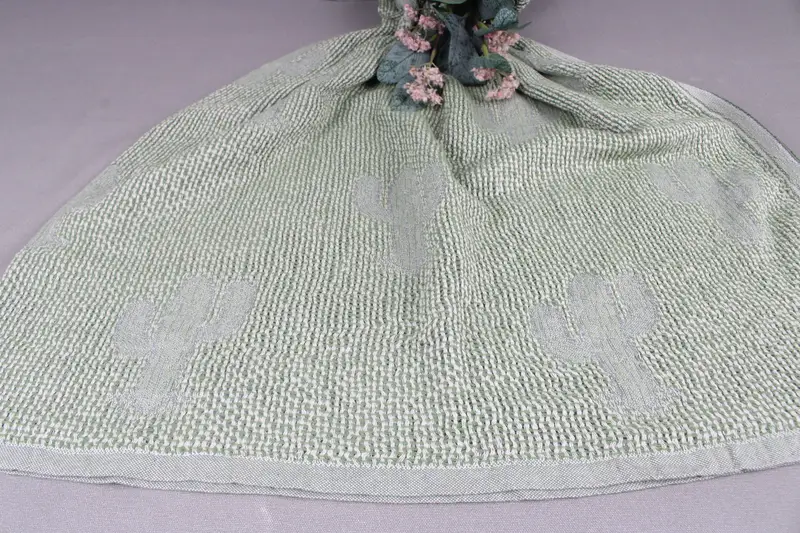 Home Decor Blanket, Turkish Bedspread, Khaki Green Blanket, Baby Blanket, Cactus Throw, 48x50 Inches Cotton Bed Cover, Camping Throw, - 8