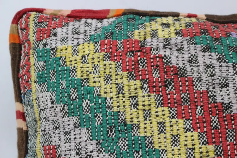 Kilim pouf, zemin pufu, 24x24x6, zemin yastık örtüsü, bahçe pouf yastık kapağı, işlemeli Kilim Poufs, ev dekoru pufları SP606015 109 - 3