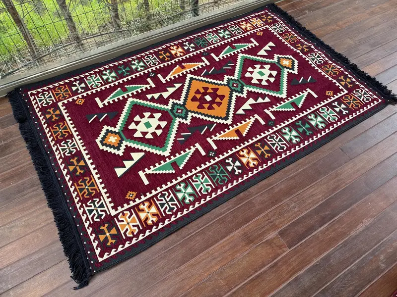 Kilim zemin kanepe, boho zemin oturma, Fas tarzı dekor, Orta Doğu zemin oturma, Fas tarzı kanepe, oryantal zemin kanepe seti, - 9
