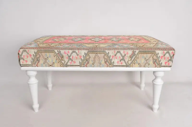 Pembe tezgah, mavi tezgah, osmanlı tezgah, pembe çiçek tezgahı, Türk halı tezgahı, çiçek tezgahı, ev dekoru, modern tezgah, oturma odası dekoru, - 3