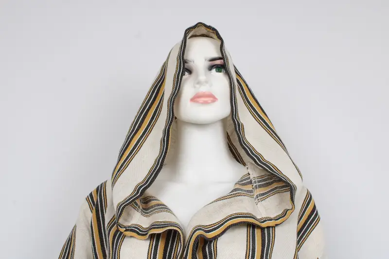 Turkish Robe, Housecoat, Kimono, Wedding Gift Robe, Organic Beach Wear, Unisex Bathrobe, Mustard Striped Robe, Morning Gown, Hammam Dress - 6