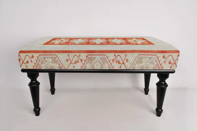 Turuncu tezgah, Aztek desen tezgahı, Osmanlı tezgah, döşemeli tezgah, Türk halı tezgahı, Kilim tezgahı, ev dekor tezgahı, el yapımı tezgah - 2