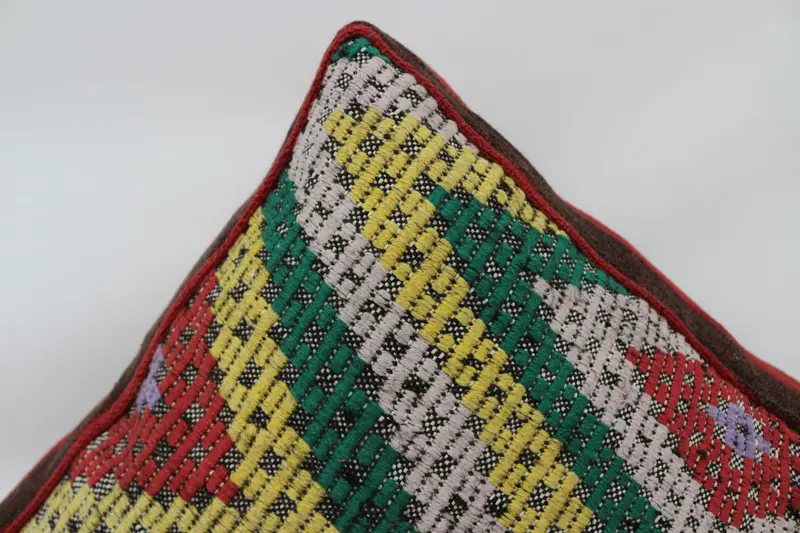 Kilim Pouf, zemin pufu, 24x24x6, zemin yastık örtüsü, yeşil işlemeli Kilim Pouf, bahçe pouf yastık kapağı, ev dekor pufları sp606015 111 - 4