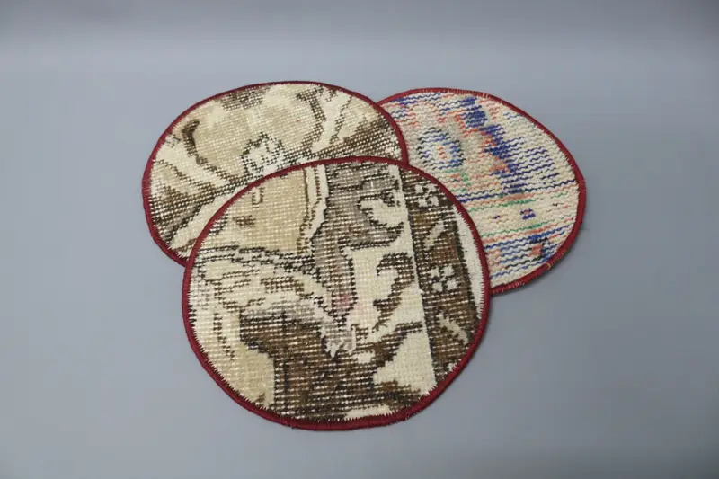 Masa, mutfak dekoru, yemek aksesuarı, mavi placemat, halı coaster, el yapımı coaster, hediye alt plakası, fare alt plakası, en iyi ped, - 3