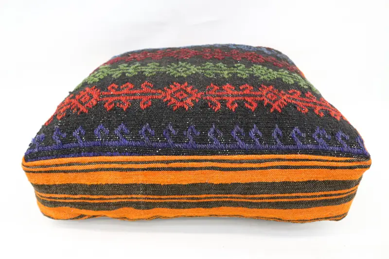 Kilim Pouf, zemin pufu, 24x24x6, zemin yastık örtüsü, desenli Kilim pufları, bahçe pouf yastık kapağı, ev dekoru pufları SP606015 67 - 1