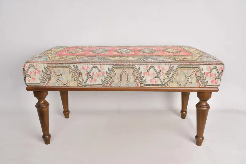 Pembe tezgah, mavi tezgah, osmanlı tezgah, pembe çiçek tezgahı, Türk halı tezgahı, çiçek tezgahı, ev dekoru, modern tezgah, oturma odası dekoru, - 4