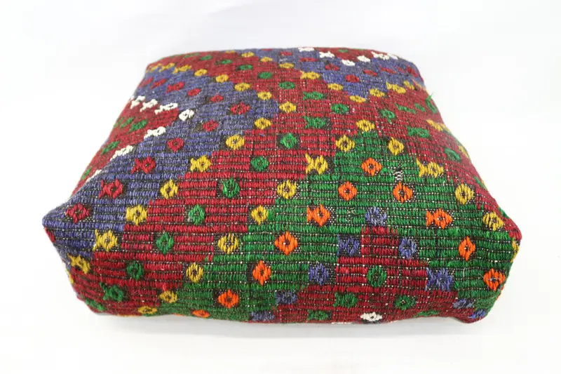 Kilim pouf, zemin pufu, 24x24x6, armut koltuk, işlemeli pouf, armut pouf, zemin yastık örtüsü, bahçe pouf yastık kapağı, ev dekoru pufları sp606015 165 - 1