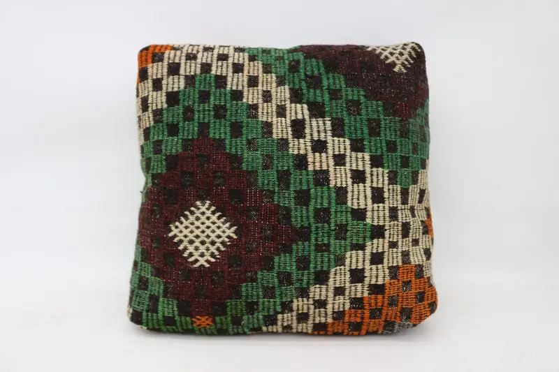 Kilim pouf, zemin pufu, 24x24x6, armut koltuk, işlemeli pouf, armut pouf, zemin yastık kapağı, bahçe pouf yastık kapağı, ev dekoru pufları sp606015 159 - 2