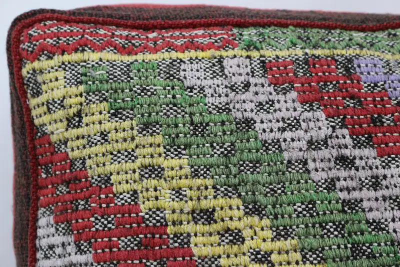 Kilim Pouf, zemin pufu, 24x24x6, zemin yastık örtüsü, işlemeli Kilim Pouf, bahçe pouf yastık kapağı, ev dekoru pufları SP606015 86 - 3