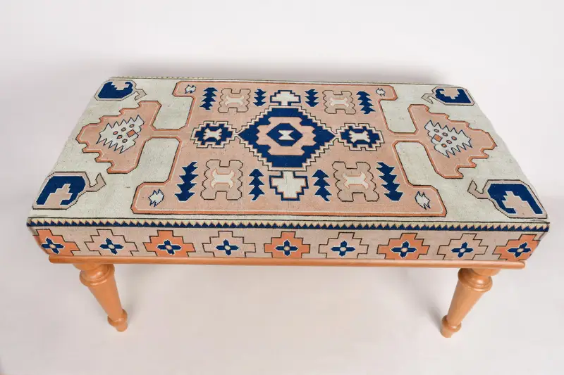 Osmanlı tezgah, döşemeli tezgah, Türk halı tezgahı, Kilim tezgahı, ev dekorasyonu tezgahı, el yapımı tezgah, kahve tezgahı, yemek masası tezgahı, - 1