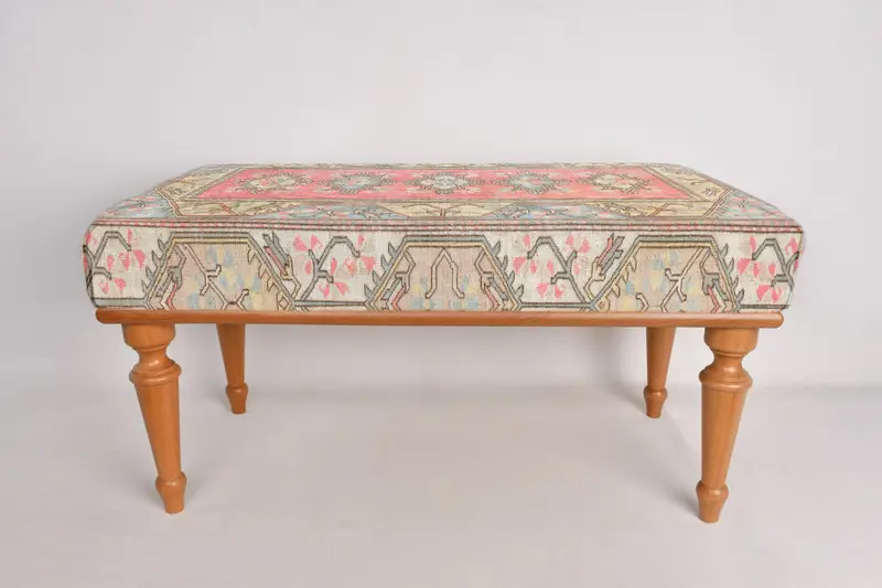 Pembe tezgah, mavi tezgah, osmanlı tezgah, pembe çiçek tezgahı, Türk halı tezgahı, çiçek tezgahı, ev dekoru, modern tezgah, oturma odası dekoru, - 5