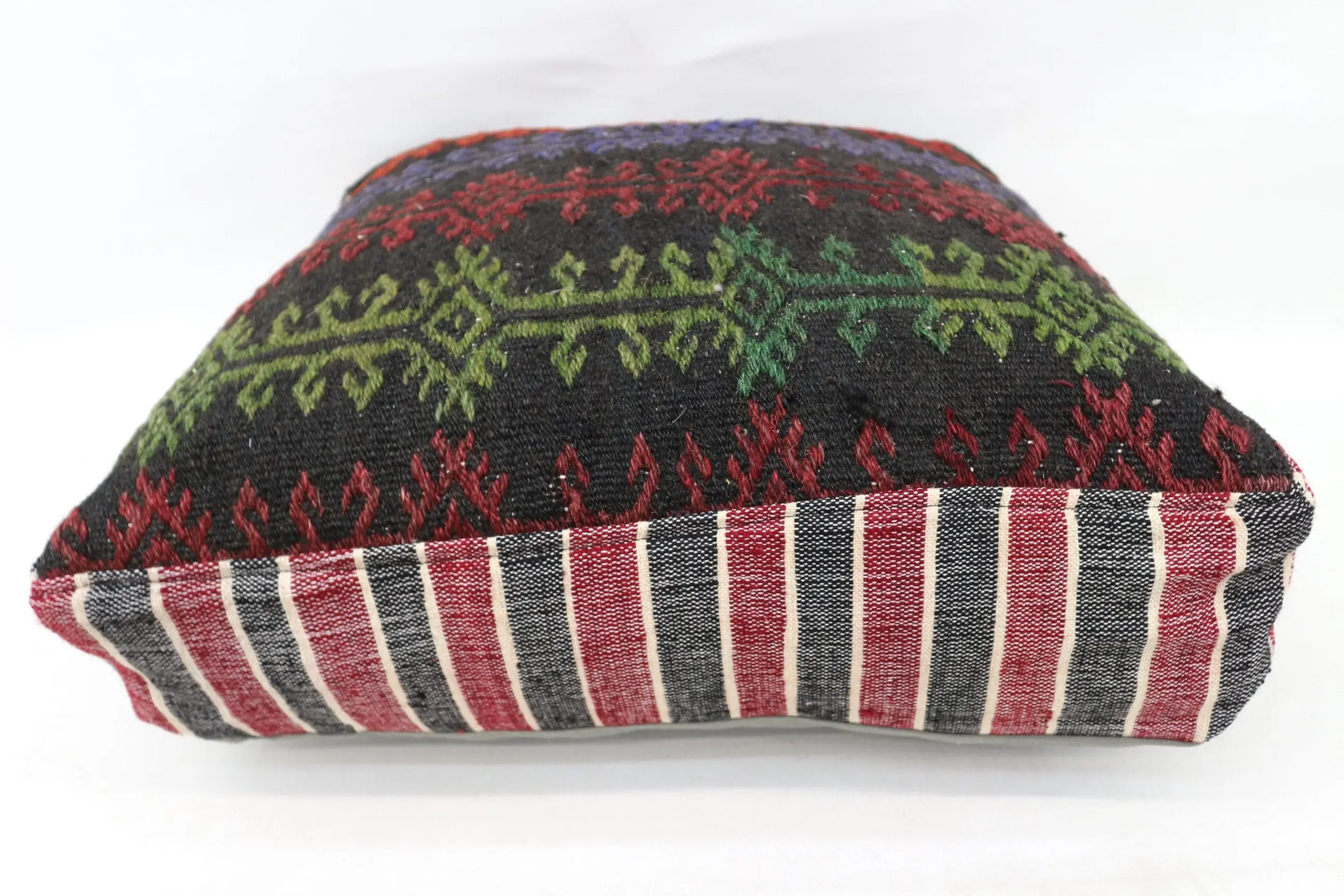 Kilim Pouf, bocanada de piso, 24x24x6, cubierta de almohada de piso, Kilim Pouf estampado, cubierta de almohada de jardín, hojaldres de decoración del hogar SP606015 84 - 1