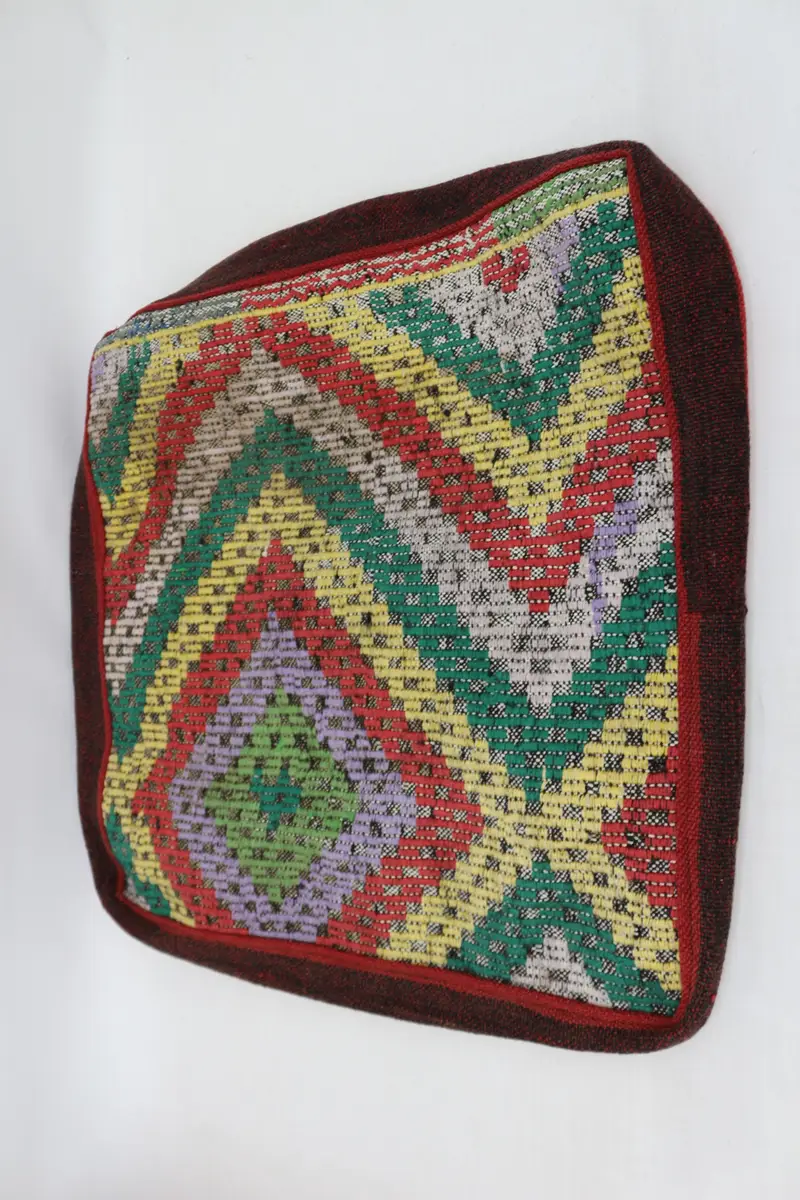 Kilim Pouf, zemin pufu, 24x24x6, zemin yastık örtüsü, bahçe pouf yastık kapağı, işlemeli Kilim Pouf, ev dekoru pufları SP606015 88 - 6