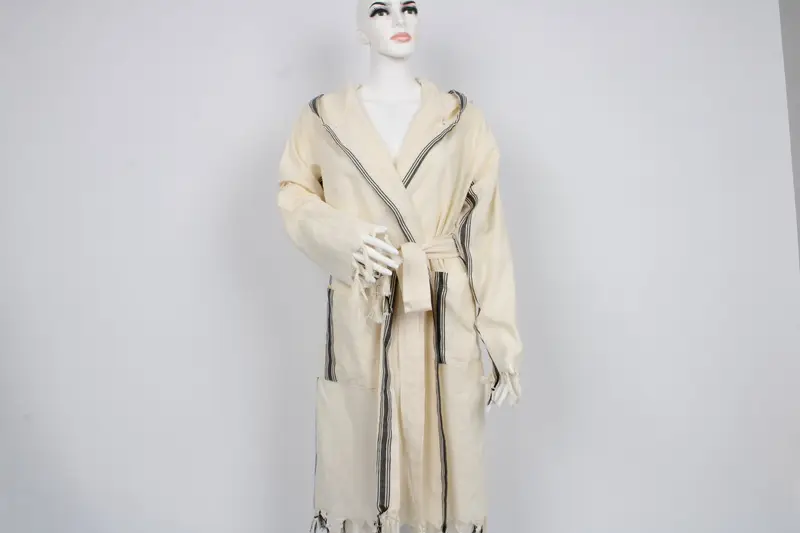 Personalized Bathrobe, Turkish Bath Robe, Organic Housecoat, Unisex Bathrobe, Diamond Design Robe, Morning Gown, Chic Beach Cloths, - 1