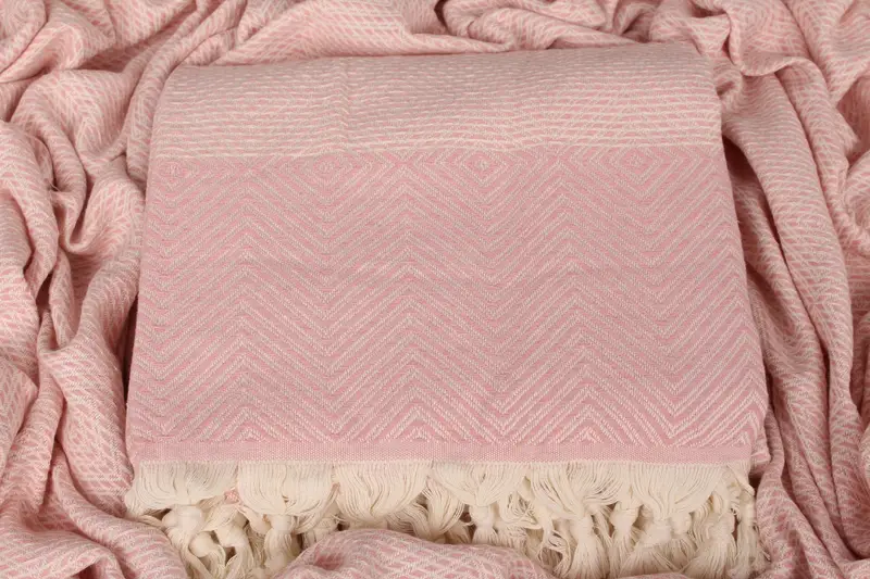 ソファスロー、ピクニックブランケット、ライトピンクの毛布、ダイヤモンドブランケット、79x91インチボヘミアンベッドカバー、キングサイズスロー、カウチブランケット、 - 6