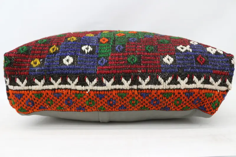 Kilim Pouf, zemin pufu, 24x24x6, zemin yastık örtüsü, bahçe pouf yastık kapağı, işlemeli Kilim Pouf, ev dekoru pufları SP606015 136 - 5