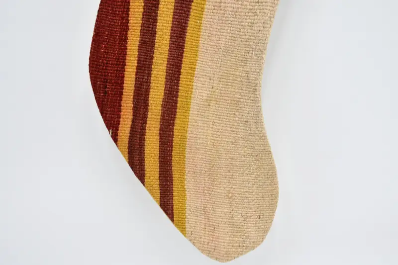 Kilim çorabı, el yapımı çorap, Noel çorap, çizgili çorap, bej çorap, monogramlı çorap, anadolu çorap, 1527 - 3