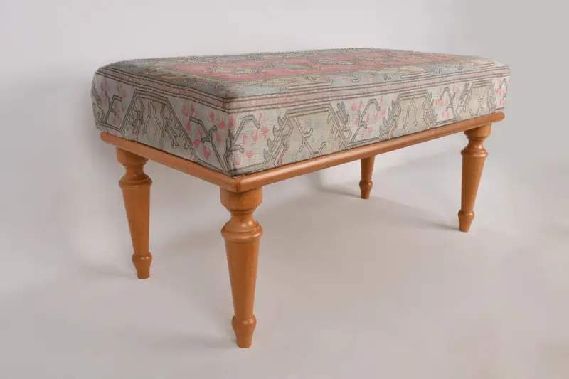 Pembe tezgah, mavi tezgah, osmanlı tezgah, pembe çiçek tezgahı, Türk halı tezgahı, çiçek tezgahı, ev dekoru, modern tezgah, oturma odası dekoru, - 6