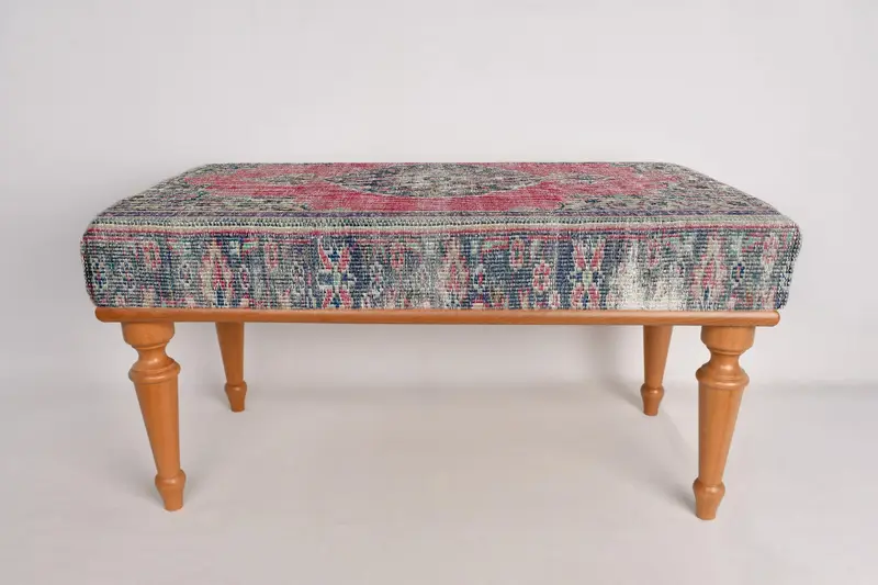 Osmanlı tezgah, döşemeli tezgah oturma tezgahı, yatak odası tezgahı, Türk halı tezgahı, Kilim tezgahı, ev dekor tezgahı, el yapımı tezgah - 3