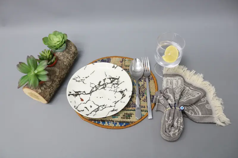 Masa, kahve fincanı ped, halı supla, mavi supla, halı supla, kaymaz supla, halı supla, şık halı dekor pedi, doğal supla, - 5