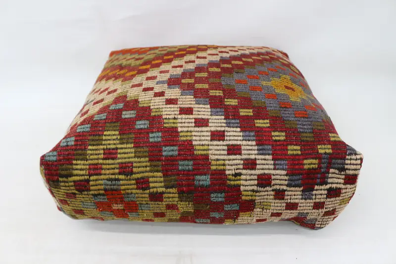 Kilim pouf, zemin pufu, 24x24x6, armut koltuğu, armut pouf, işlemeli zemin yastığı kapağı, bahçe pouf yastık kapağı, ev dekoru puflar sp606015 144 - 1