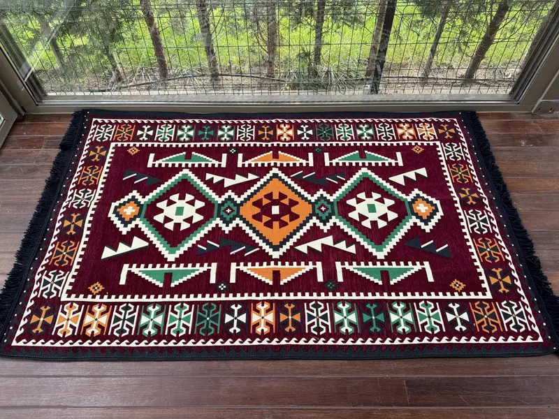 Kilim zemin kanepe, boho zemin oturma, Fas tarzı dekor, Orta Doğu zemin oturma, Fas tarzı kanepe, oryantal zemin kanepe seti, - 7