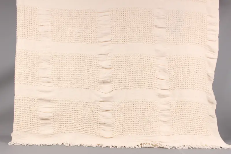 Handwoven Blanket, Sofa Blanket, Natural Throw, Waffle Throw, 79x83 Inches Bed Cover, Bedding Throw, Couch Blanket, Pilates Throw, - 9