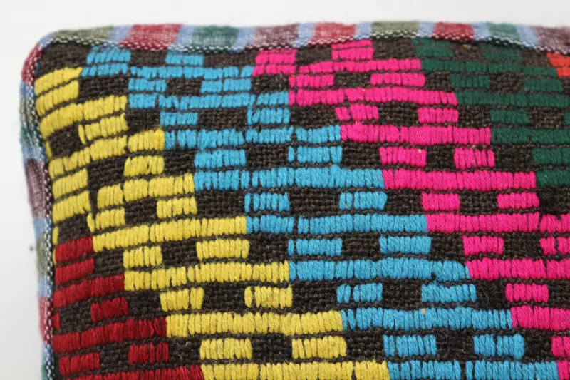Kilim Pouf, zemin pufu, 24x24x6, zemin yastık örtüsü, bahçe pouf yastık kapağı, işlemeli Kilim Pouf, ev dekoru pufları SP606015 117 - 3
