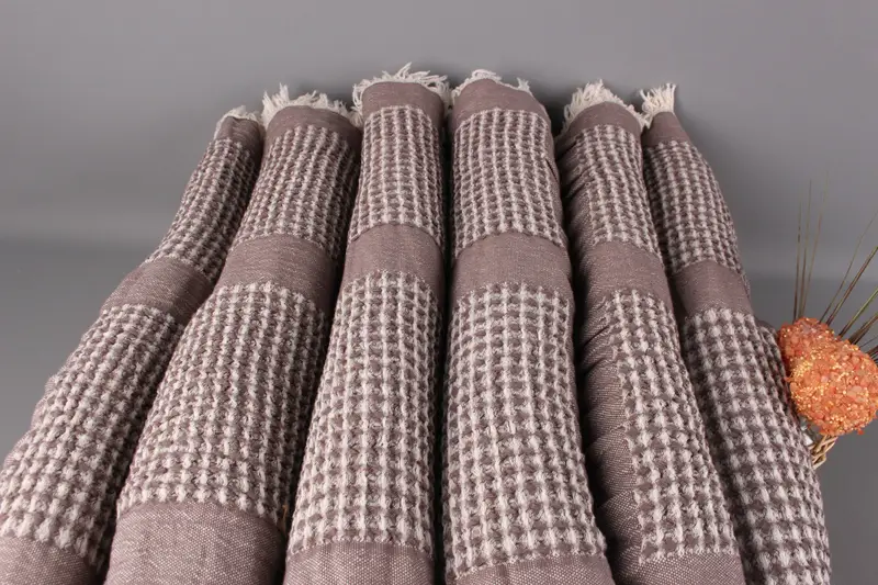 Wholesale Blankets, Beach Blanket, Brown Blanket, Waffle Blanket, 79x83 Inches Cotton Throw Blanket For Couch, Curtain Blanket, - 3