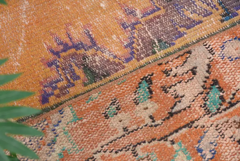 El yapımı yarım yuvarlak Kilim paspas, yarım daire içi vintage halı, çevre dostu giriş yolu paspası, Türk Banyo Boho Küçük Uzay Zemin Dekor Aksanı - 5