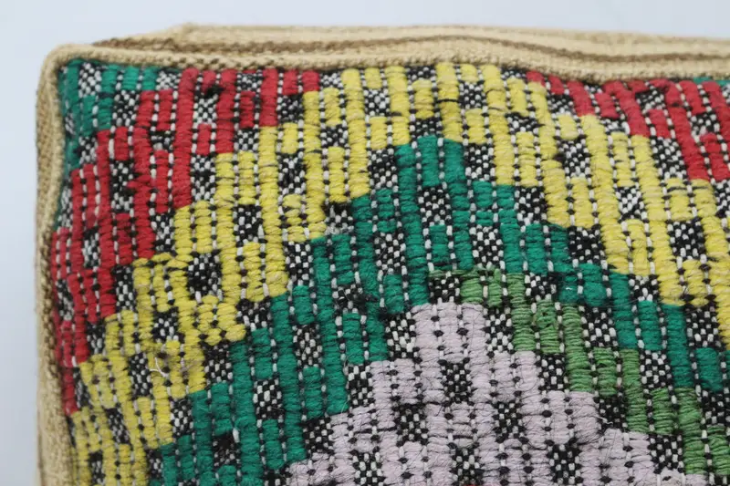 Kilim Pouf, zemin pufu, 24x24x6, zemin yastık örtüsü, işlemeli Kilim Poufs, bahçe pouf yastık kapağı, ev dekoru pufları SP606015 73 - 3