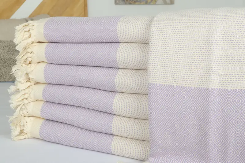 Turkish Bedspread, Personalized Blanket, Custom Wedding Gifts, 104x80 Cotton Diamond Towel, Bachelor Gift, Housewarming Gift, Turkish Blanket Queen - 2