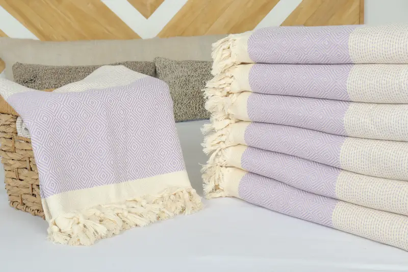 Turkish Bedspread, Personalized Blanket, Custom Wedding Gifts, 104x80 Cotton Diamond Towel, Bachelor Gift, Housewarming Gift, Turkish Blanket Queen - 4