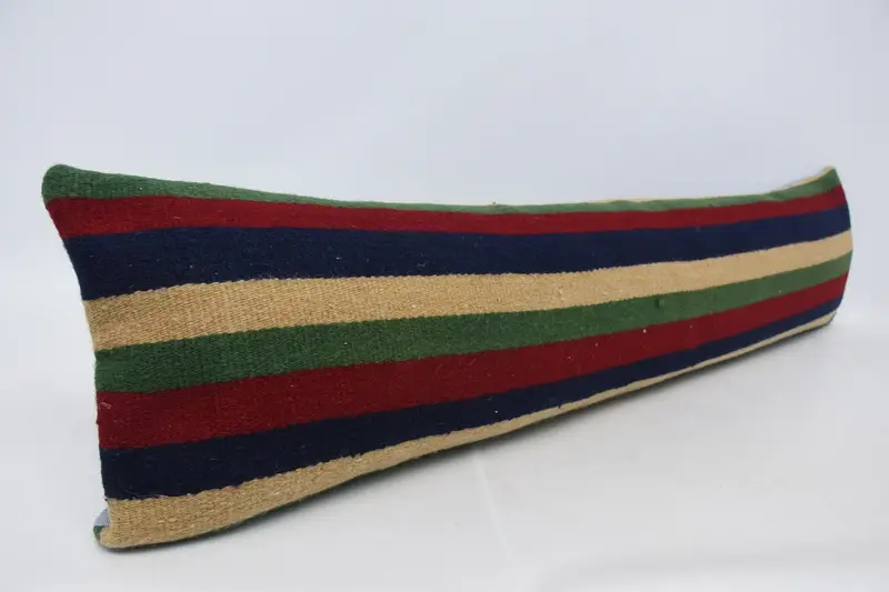 Pillow, Aesthetic Pillow Case, 12x48 Blue Pillow, Vintage Kilim Pillow, Handmade Kilim Cushion, Natural Cushion Cover, Gift Pillow - 3