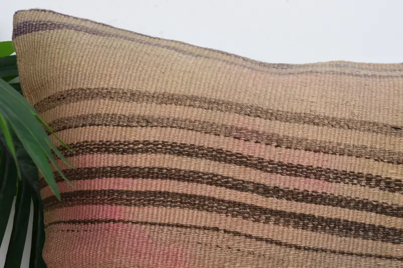 Pillow, Vintage Kilim Throw Pillow, 16x16 Beige Cushion Cover, Throw Kilim Pillow, Ethnical Kilim Rug Pillow, Office Chair Cushion - 2