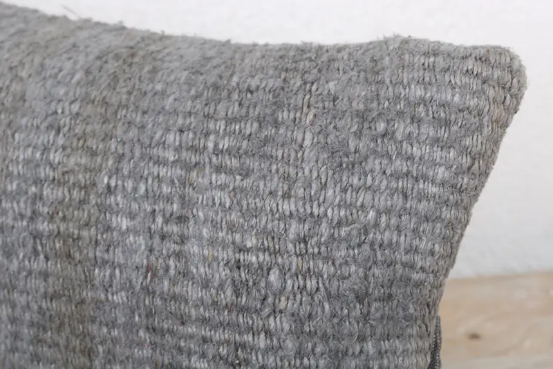 Home Decor Pillow, 8x16 Gray Pillow Case, Kilim Pillow, Crochet Pattern Cushion, Pillow Case, Turkish Bench Pillow Cover, Boho Pillow - 5