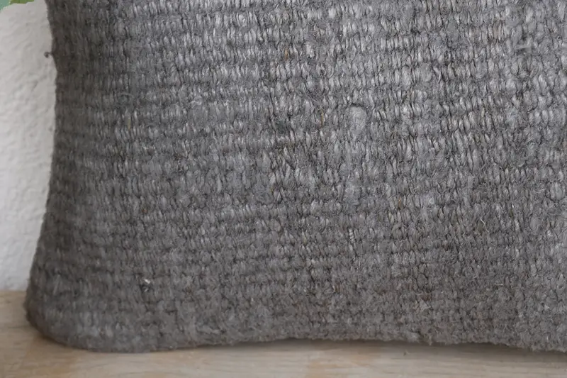 Home Decor Pillow, 8x16 Gray Pillow Case, Kilim Pillow, Crochet Pattern Cushion, Pillow Case, Turkish Bench Pillow Cover, Boho Pillow - 3