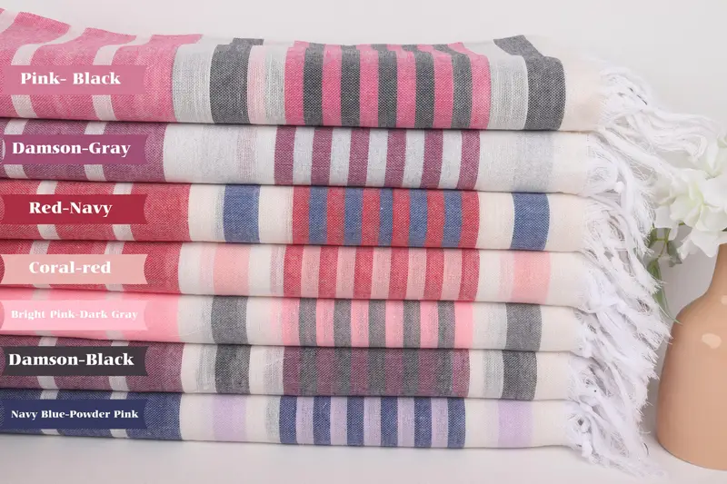Beach Towel Gift, Turkish Towel USA, Embroidery Towels, 68x40 Cotton Striped Towel, Towel With Name, Sand-resistant towel, Oversized Beach Towel - 1