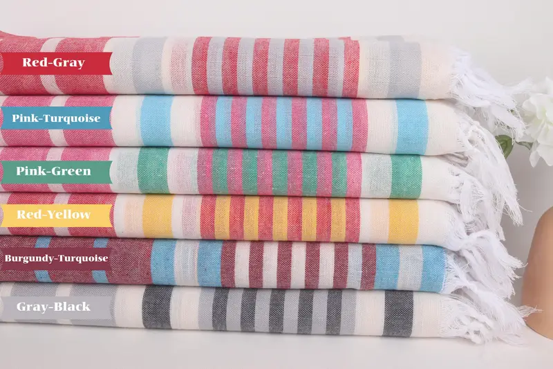 Beach Towel Gift, Turkish Towel USA, Embroidery Towels, 68x40 Cotton Striped Towel, Towel With Name, Sand-resistant towel, Oversized Beach Towel - 2