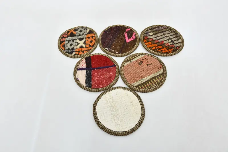 Bohemian Round Coasters, Red and Orange Coasters