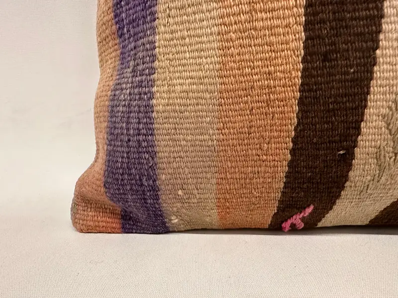 Turkish Kilim Pillow, Vintage Throw Cushion, Turkish Pillow, Interior Designer Pillow, Nautical Throw Pillow Sham, 12x24 Beige Cushion Cover, Pillow - 2