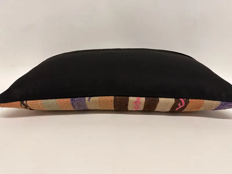 Turkish Kilim Pillow, Vintage Throw Cushion, Turkish Pillow, Interior Designer Pillow, Nautical Throw Pillow Sham, 12x24 Beige Cushion Cover, Pillow - 7