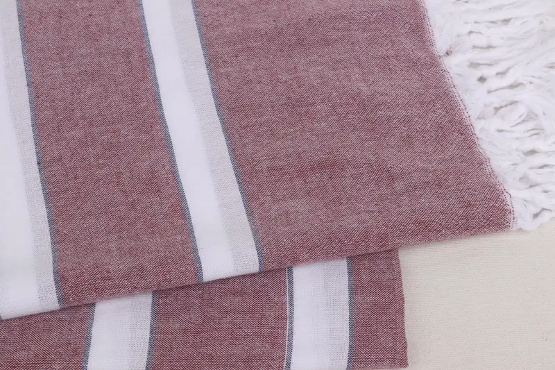Large Turkish Towel, Embroidered Towel, Luxury Beach Towel, Merry Christmas Gifts, Personalized Gift, 70x40 Cotton Striped Towel, Housewarming Gift - 6