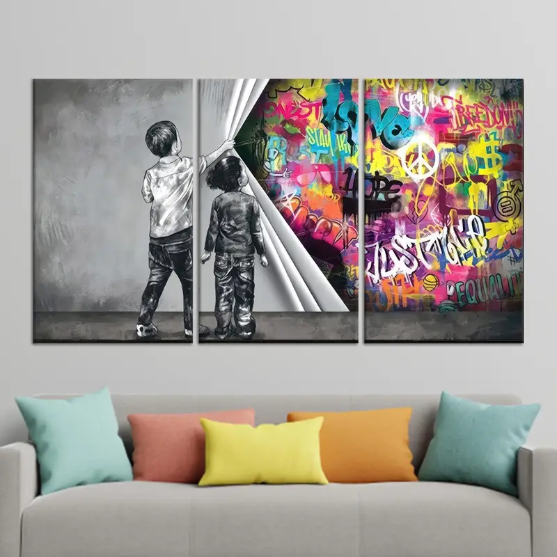トレンディなバンクシー ボーイ キャンバス: 男の洞窟や男の子の部屋を格上げします