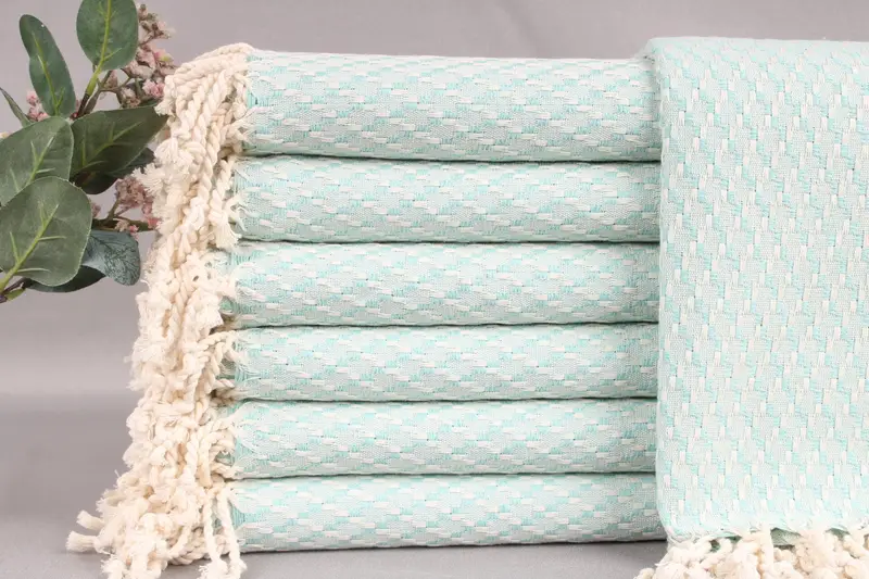 Custom Turkish Towel, Mint Towel, Chevron Towel, 40x67 Inches