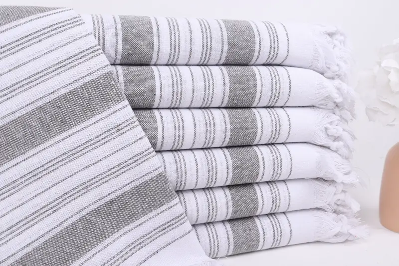 68x32 Cotton Striped Towel, Best Beach Towel, Organic towel, Custom Towel Beach, Best Friend Gift, Wedding Shower Gift, Family Gift Basket - 1